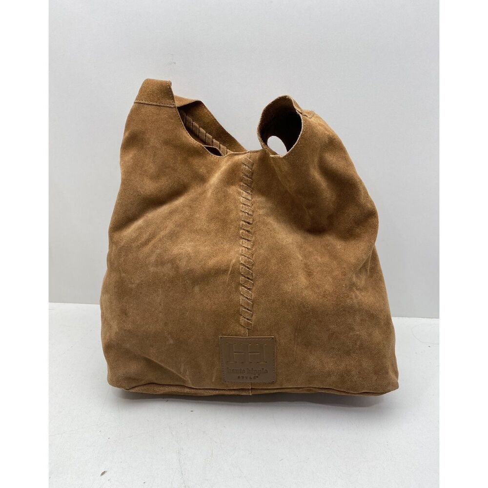 Haute Hippie Butter Suede Festival Hobo Brown Slouchy Boho Tote Pouch Handbag